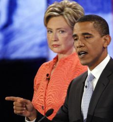 Hillary Rodham Clinton og Barack Obama